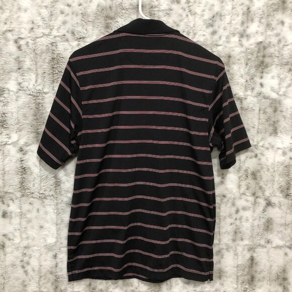 Tommy Armour Dri Logic Polo Shirt Short Sleeve Black Red Striped Mens Small - Picture 6 of 7